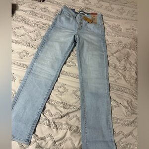 Levi's 724 High Rise Straight with Bling Button Fly